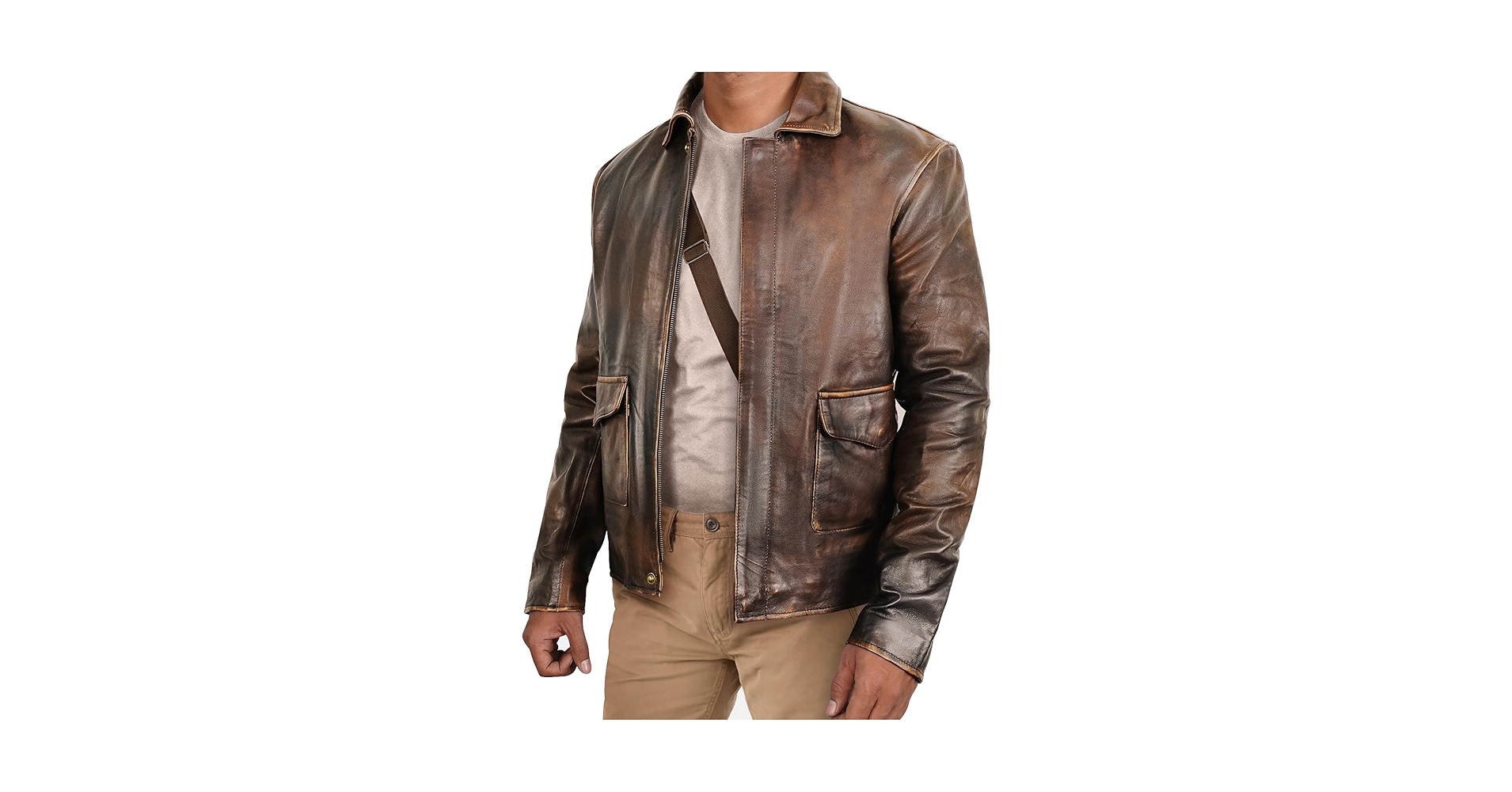 ジャケット・アウター 70s Vintage Brown Leather Riders Jacket Distressed Brown Vintage Leather Jacket - Motorcycle Leather